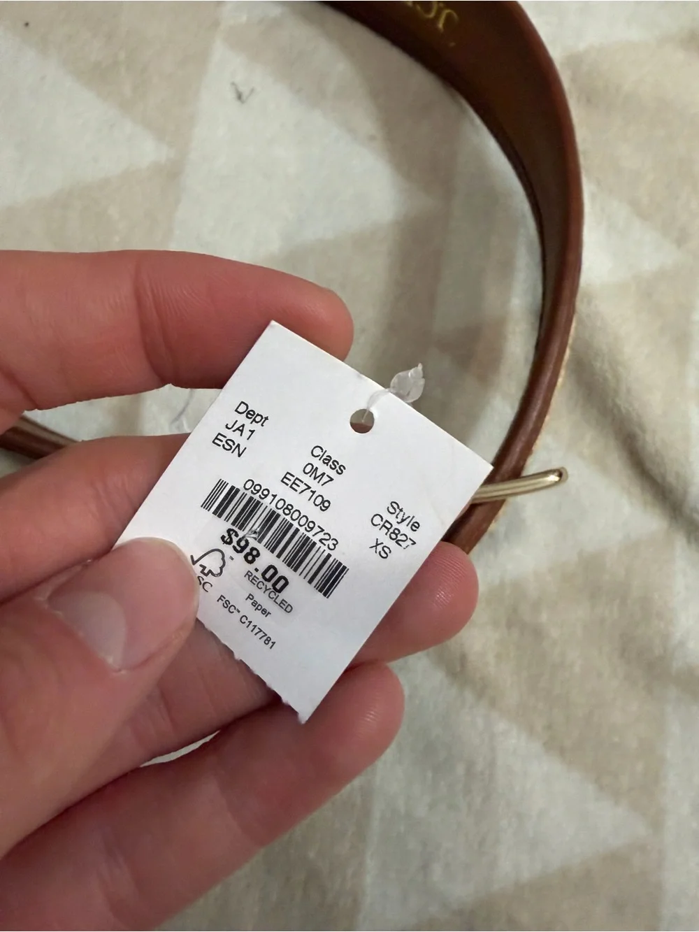 J crew Grommet belt in leather and faux raffia - Picture 4 of 6